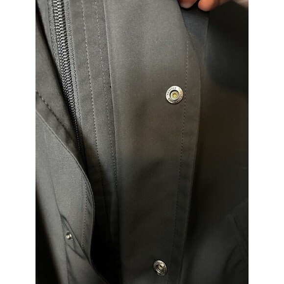 SANYO NY Men's XL Black Water Repellant Shell Poly Coat Inner Zip Button Lined - Picture 4 of 10